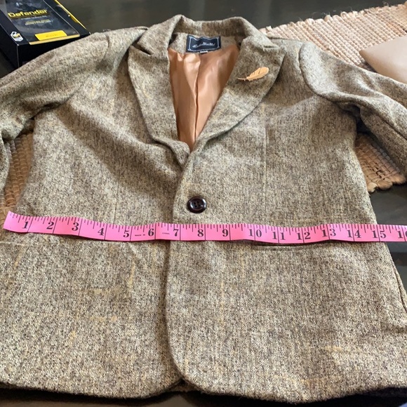 Luobo Bei Bei Tan Wool Blazer W/Label Arrow Broach Size XSmall - Picture 9 of 10